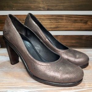 Donald J Pliner High Heel Pumps Bronze Brown Leather Womens Size 7.5
